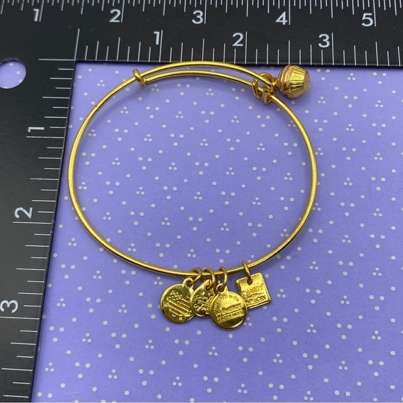 ALEX & ANI Gold Cupcake Charm Bangle Bracelet - Picture 5 of 7